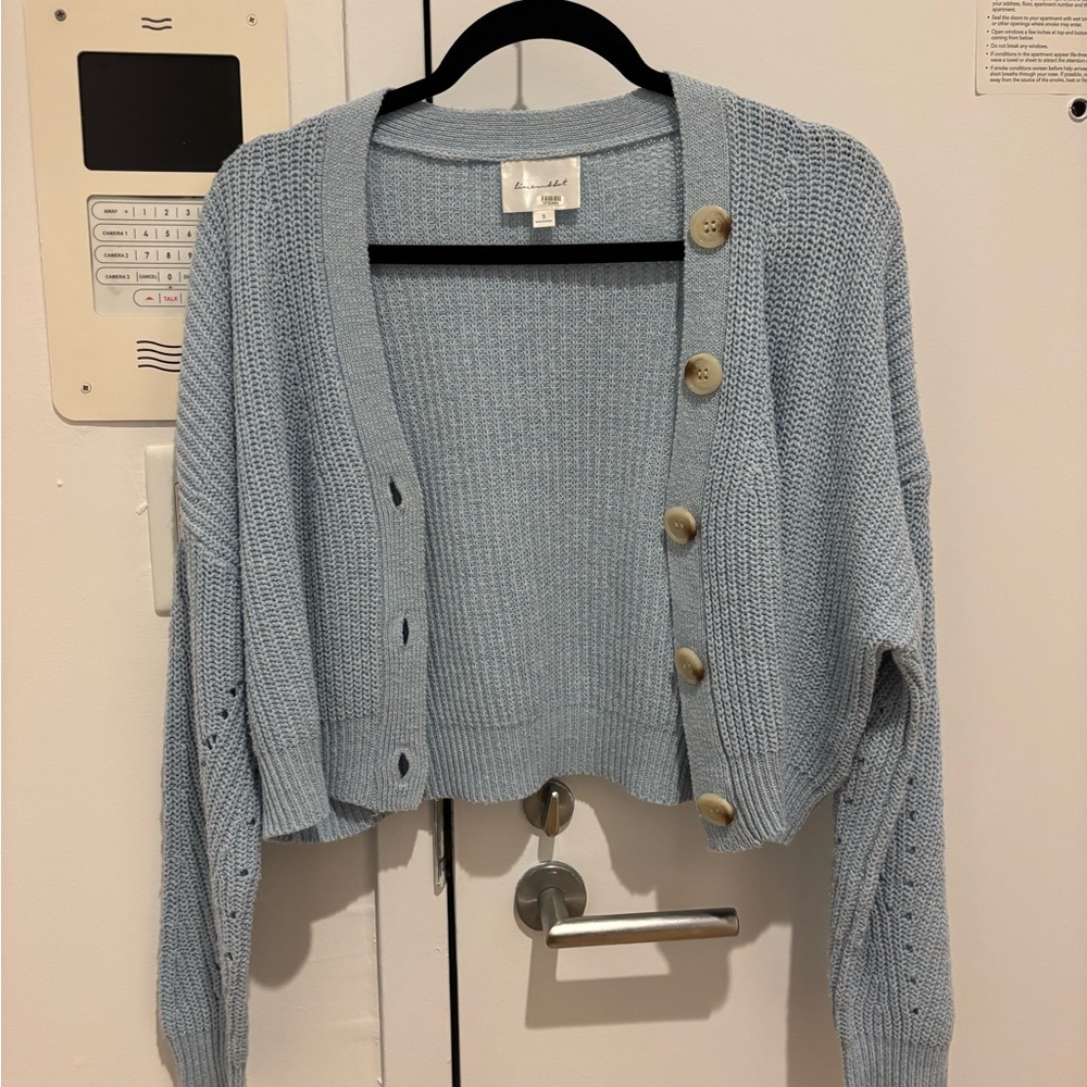 Blue Button-Up Cardigan